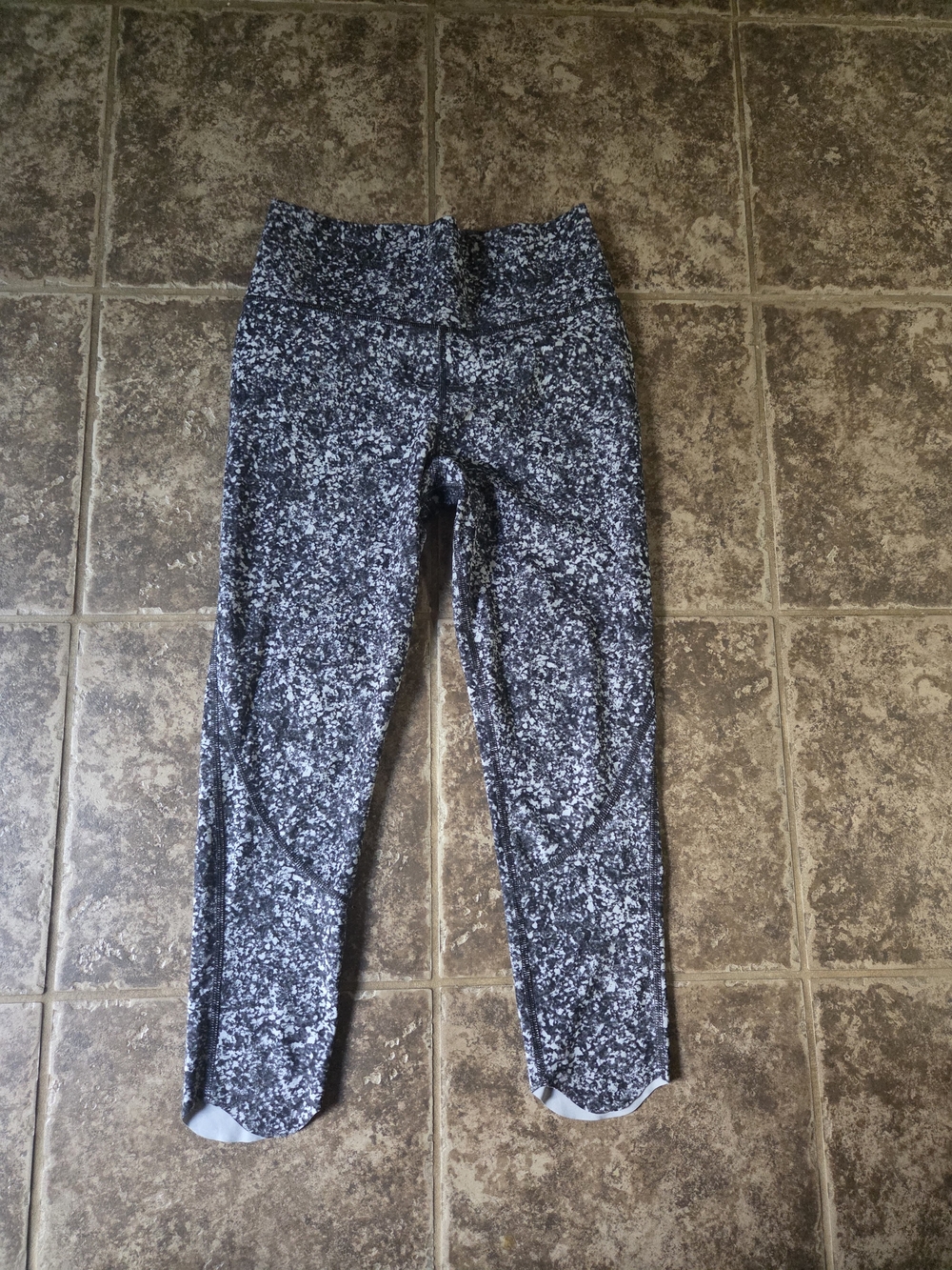 Women's High-Waist Ankle Leggings - Black Speckled